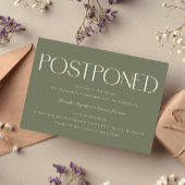 Minimalistische Uitgestelde Trouwupdate Sage Green Kaart