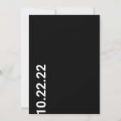 Minimalistische uitnodiging in zwart-wit met vette (Achterkant)