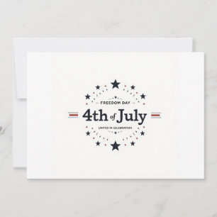 Minimalistische uitnodiging van 4 juli – Retro-typ