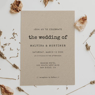  minimalistische uitnodiging voor een bruiloft met