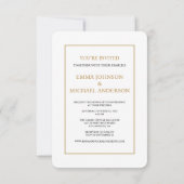 Minimalistische uitnodiging voor een witte en goud (Achterkant)