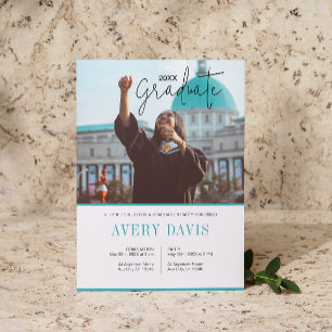 Minimalistische uitnodiging voor fotoafstudeerfees