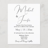 minimalistische uitnodiging voor het handschrift v (Voorkant)