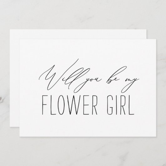 Minimalistische uitnodigingskaart voor bruidsmeisj kaart (Voorkant / Achterkant)