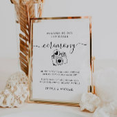 Minimalistische Unplugged Ceremony Sign-Sjabloon Reclamebord Met Voetstuk