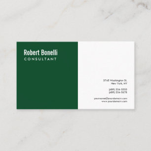 Minimalistische Up Forest Green White Modern Custo Visitekaartje