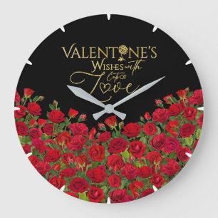 Minimalistische Valentijns Gouden Calligrafie Roze Grote Klok