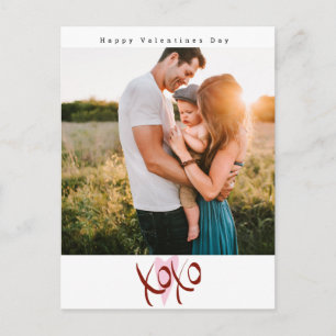 Minimalistische Valentijnsdag Lettering Roze Hart Briefkaart