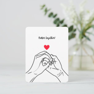 Minimalistische Valentijnsdag Rode Hart Better Tog Feestdagenkaart