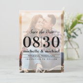 Minimalistische Vellum Simple Photo | Website QR-c Save The Date (Staand voorkant)