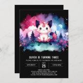 Minimalistische verjaardag van de grillige kat kaart (Voorkant / Achterkant)