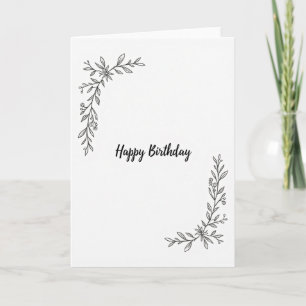 Minimalistische verjaardagsbloemenkaart kaart