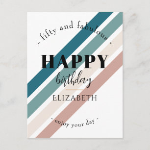 Minimalistische verjaardagsdesign in pasteltinten briefkaart