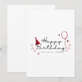 Minimalistische verjaardagskaart kaart (Voorkant / Achterkant)