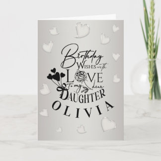 Minimalistische verjaardagslettering voor dochter kaart