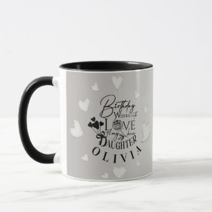 Minimalistische verjaardagslettering voor dochter mok