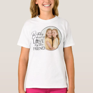Minimalistische verjaardagslettering vriend fotoli t-shirt