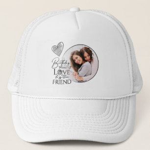 Minimalistische verjaardagslettering vriend fotoli trucker pet