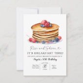 Minimalistische verjaardagsuitnodiging voor ontbij kaart (Voorkant)