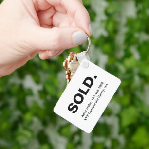 Minimalistische VERKOCHT Vastgoed Budget Marketi Sleutelhanger