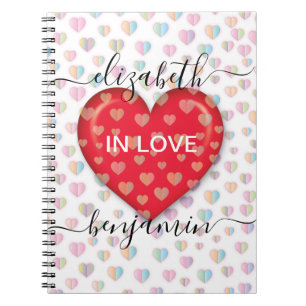 Minimalistische Verliefde Hart met hartspikkels Notitieboek