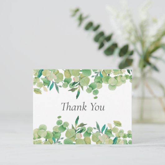 Minimalistische verse bladeren Bedankt zakelijk Briefkaart (Staand voorkant)
