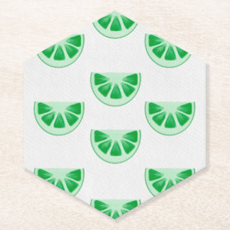 Minimalistische verse groene limoenschijfjes canva kartonnen onderzetters