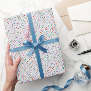 Minimalistische verspreide multikleurige strepen cadeaupapier