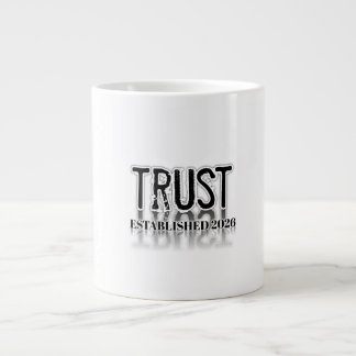 Minimalistische 'Vertrouw' typografie koffiemok – Extra Grote Beker