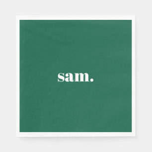 Minimalistische vet aangepaste tekst groen servet