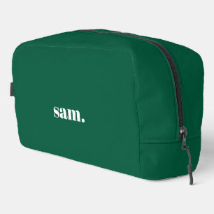 Minimalistische vet aangepaste tekst groen toilettasje