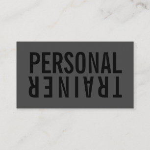 Minimalistische vet zwart en grijs personal traine visitekaartje