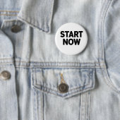 Minimalistische vetgedrukte start nu tekst ronde button 5,7 cm (In situ)