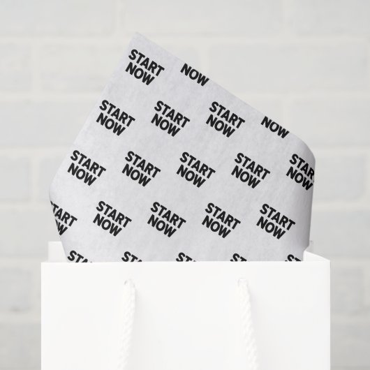 Minimalistische vetgedrukte start nu tekst tissuepapier (Cadeauzakje)