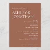 Minimalistische vetgedrukte tekst markeert bruilof programma (Voorkant)