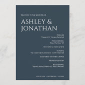 Minimalistische vetgedrukte tekst markeert bruilof programma (Voorkant)