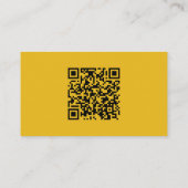 Minimalistische Vibrant Geel Professionele Foto QR Visitekaartje (Achterkant)
