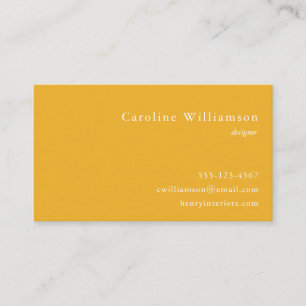 Minimalistische Vibrant Yellow Elegant Professiona Visitekaartje