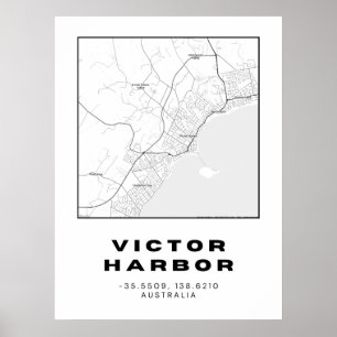 Minimalistische Victor Harbor-kaart met coördinate Poster