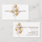 Minimalistische viering stijlvolle ballon goud wit visitekaartje