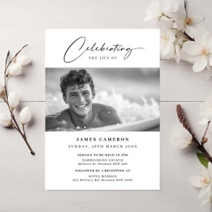 Minimalistische viering van het leven begrafenis f kaart