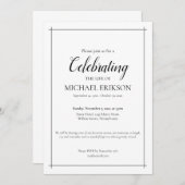 Minimalistische viering van het leven begrafenis kaart (Voorkant / Achterkant)