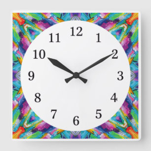Minimalistische vierkante wandklok met alleen cijf klok