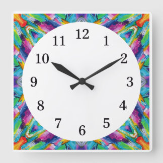 Minimalistische vierkante wandklok met alleen cijf klok