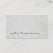 Minimalistische Vierkanten Wit Leerprint Visitekaartje (Achterkant)
