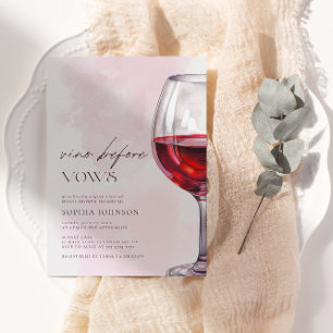 Minimalistische Vino Before Vows Bruidsmeisjesfees Kaart