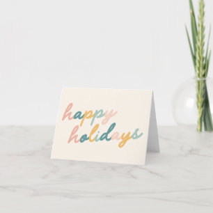 Minimalistische Vintage Script Pastel Prettig Vier Feestdagen Kaart