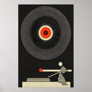 Minimalistische Vinylplaat Print Retro Muziek Lief
