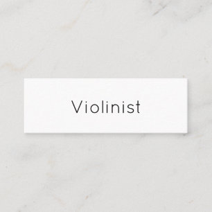 Minimalistische violiste zwart wit viool mini visitekaartje