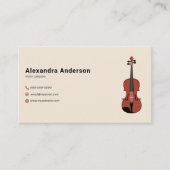 Minimalistische vioolleraar visitekaartje (Voorkant)